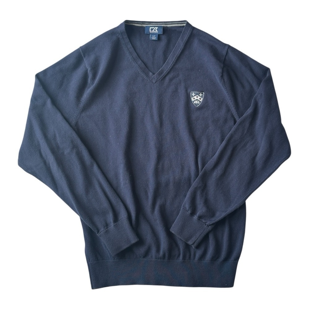 Gilman Crest Cutter & Buck Lakemont Tri-Blend V-Neck Sweater Navy Men’s Small